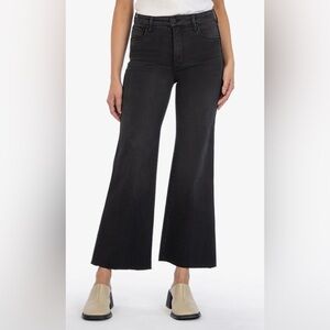 Kut from the Kloth Black Meg Wide Leg Jeans size 18